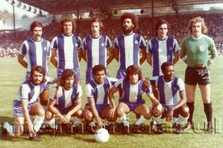 Oliveira, Octávio, Cubillas, "Séninho", Dinis, 1º plano; Rodolfo, Ronaldo, Simões, Carlos Alhinho, Murça, "Tibi", em pé