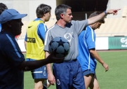 António André, José Mourinho, 1º plano; Nuno Valente, "Paulinho" Santos, 2º plano